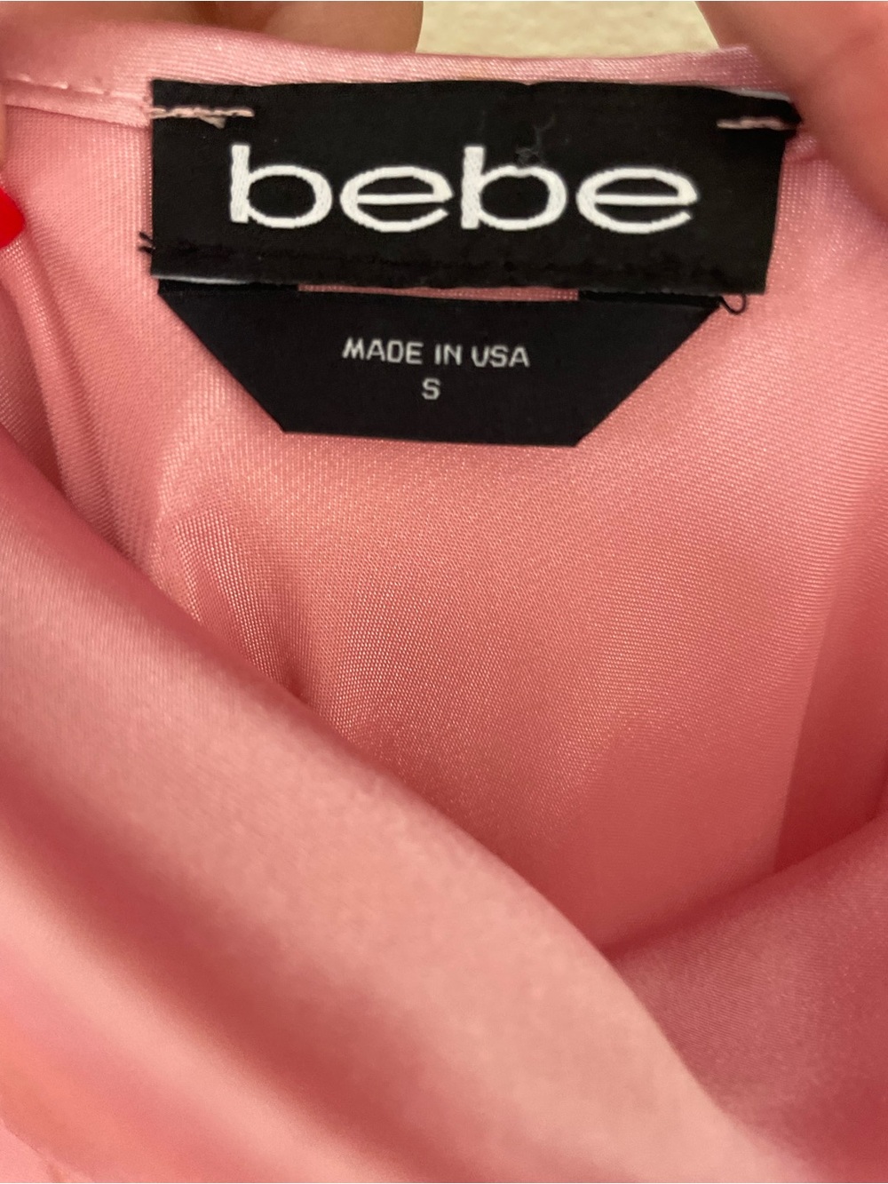 bebe Pink Satin Slip Dress with Cowl Neck - Picture 2 of 3